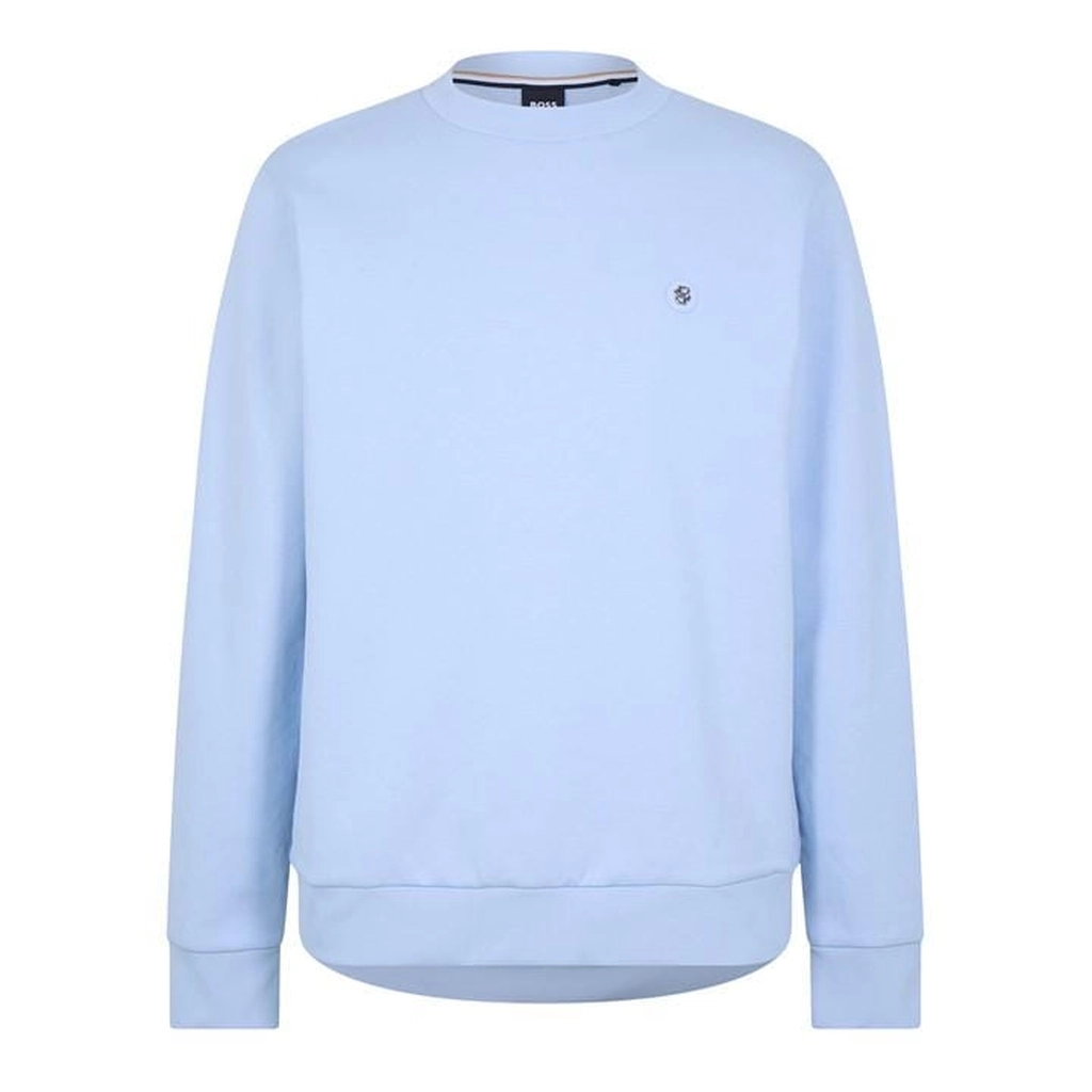Hugo Boss Logo Patch Crewneck Sweater - Blue